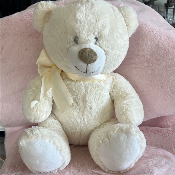 animal adventure llc Other - Cream Stuffed Teddy Bear with Bow